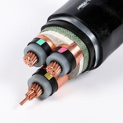 কালো 110kV XLPE উচ্চ ভোল্টেজ ভূগর্ভস্থ তারের 50mm নির্মাণের জন্য
